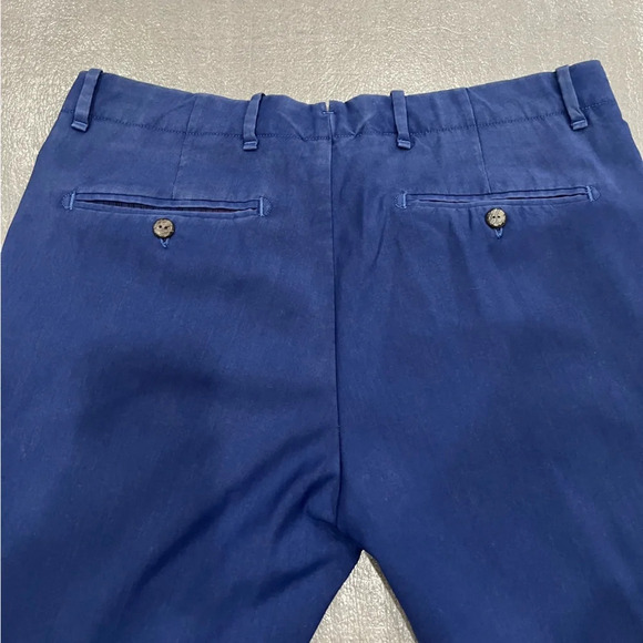 [50/L] MYTHS BLUE CHECK GARMENT WASHED VINTAGE WOOL PANTS - Picture 5 of 10